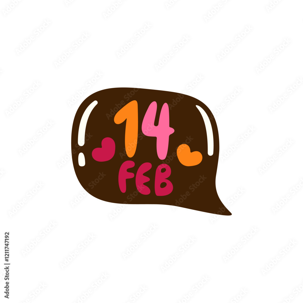 Speech bubble with text. February 14. Happy Valentine's Day, declaration of love. Vector illustration. Speech bubble with text. February 14. Happy Valentine's Day, declaration of love. Vector illustration.