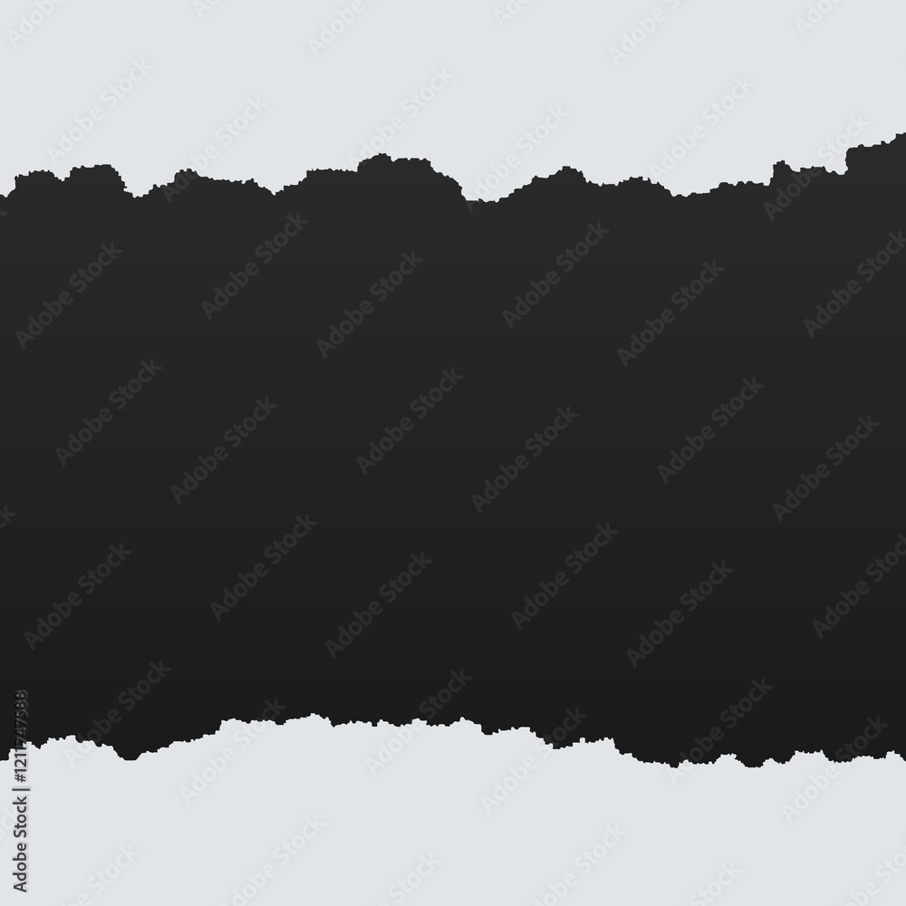 Obraz premium background of torn gray paper above and below and blank middle part