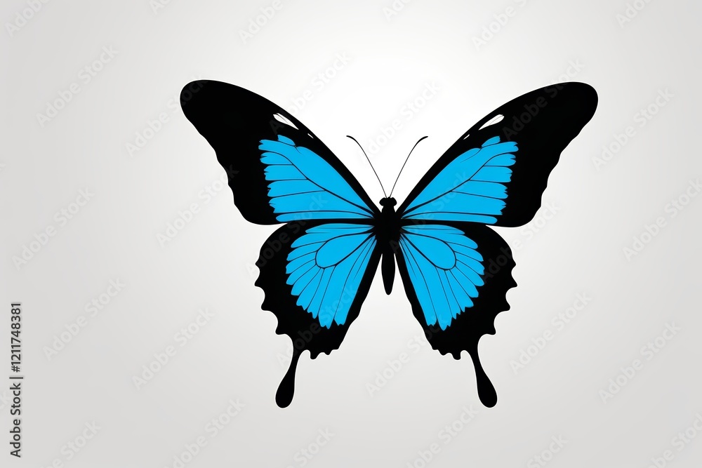 Fototapeta premium arafed butterfly with blue wings on a white background