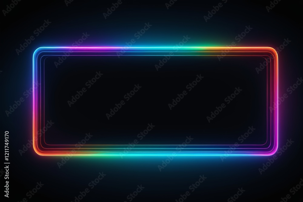 a neon frame with a black background a neon frame with a black background