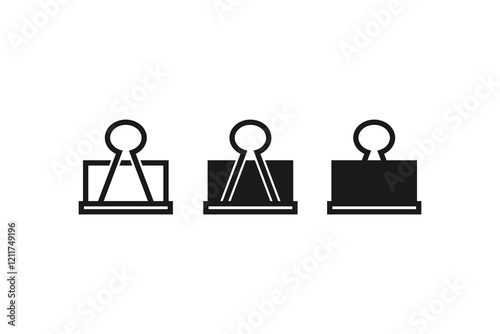 paper clipping tool icon stroke line and isolated set