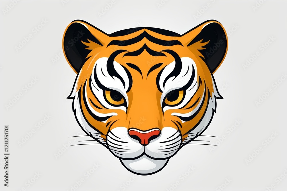 there is a tiger head with a big grin on it's face there is a tiger head with a big grin on it's face