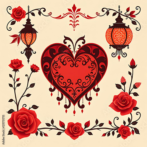 valentine background with roses
