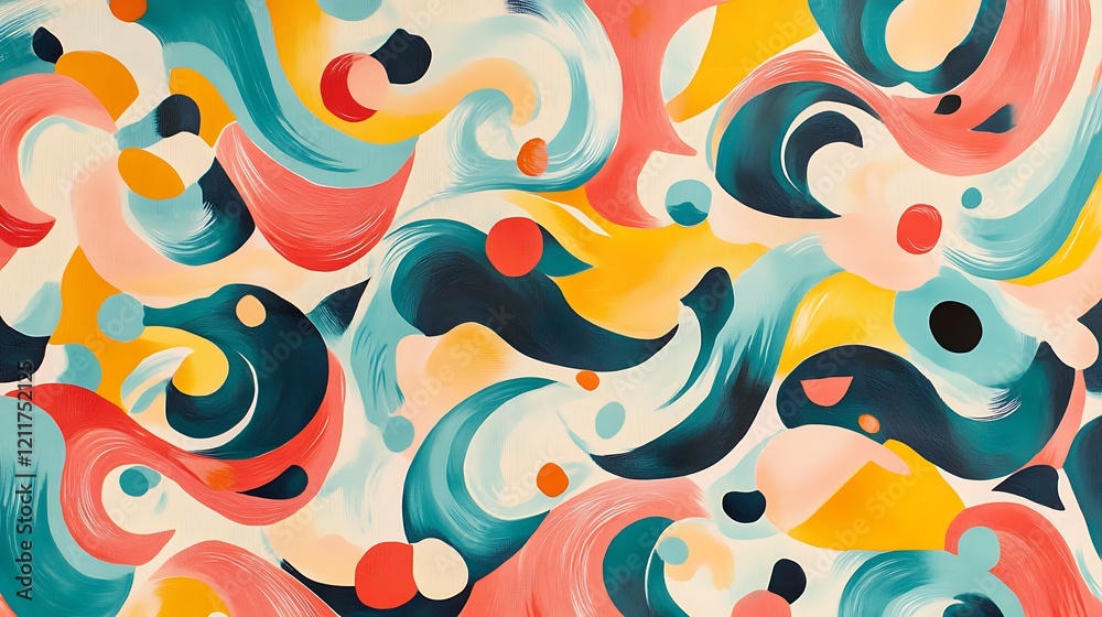Fototapeta premium Abstract Colorful Swirls and Organic Shapes Artwork