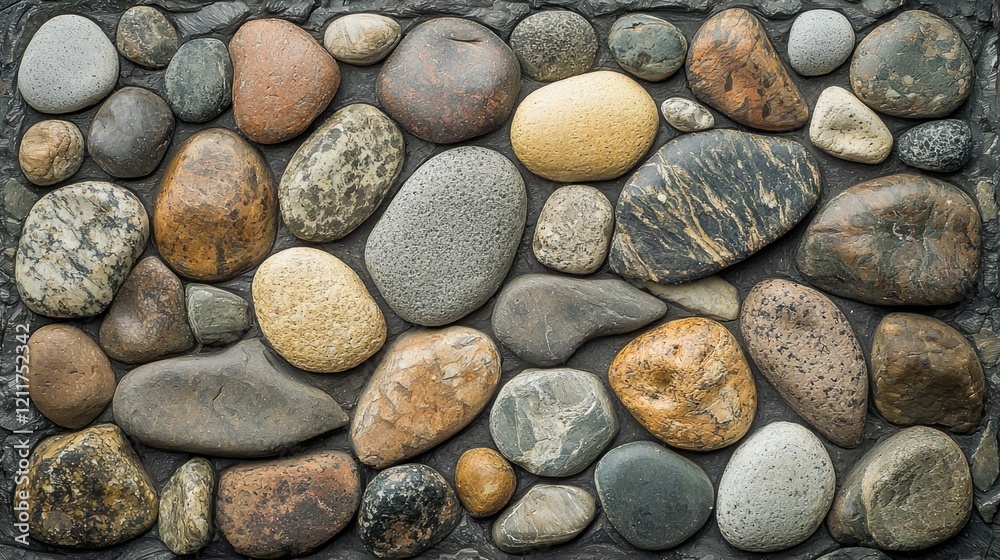 A Colorful Arrangement of Smooth River Stones A Colorful Arrangement of Smooth River Stones