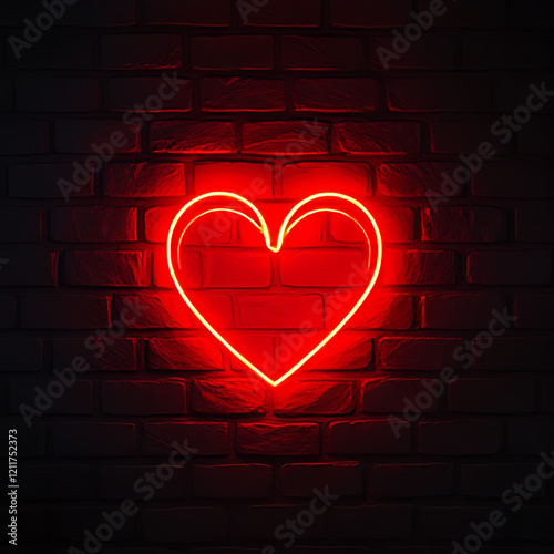 red heart on black background