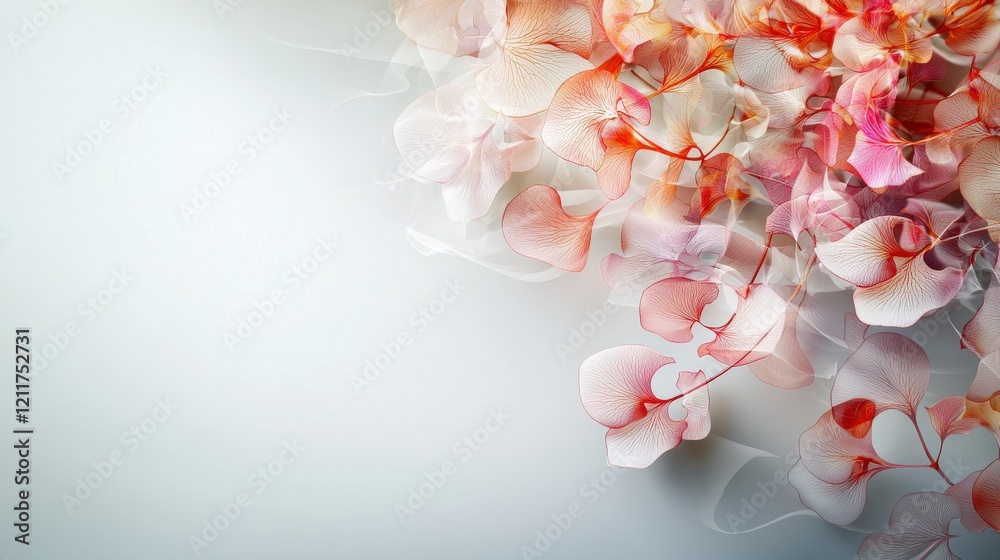 Obraz premium Abstract composition of delicate petallike shapes floral art soft background peaceful ambiance close-up view beauty concept
