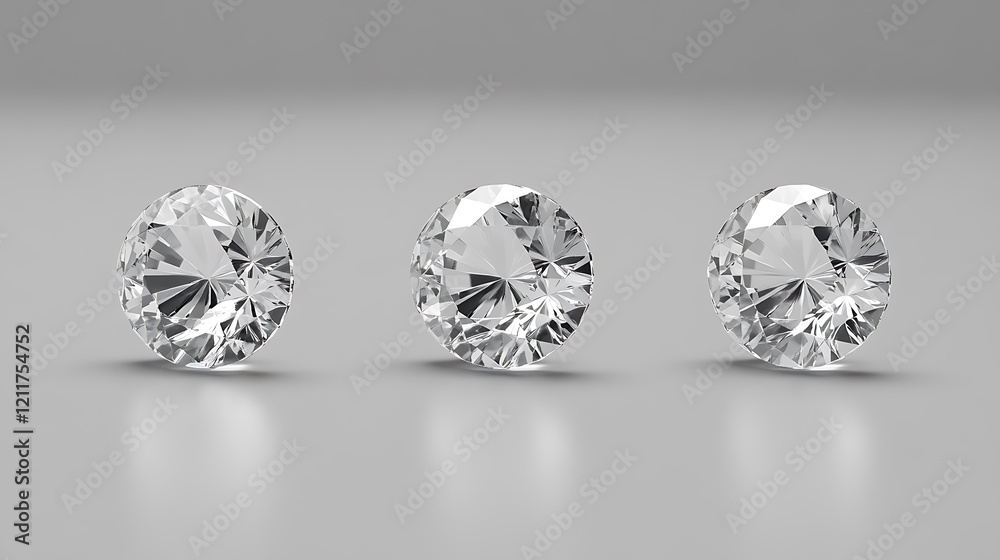 Three Sparkling Diamonds: A Luxurious Display of Brilliance Three Sparkling Diamonds: A Luxurious Display of Brilliance
