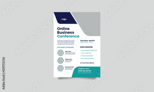 online corporate business  conference flyer design layout template,