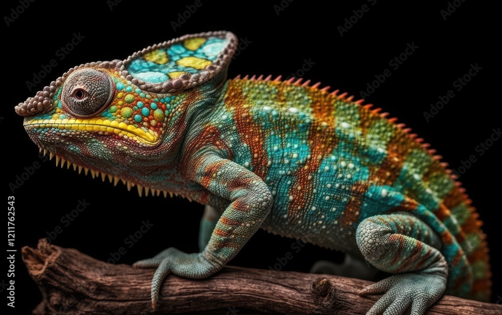 Fototapeta premium Vibrant Chameleon on a Branch