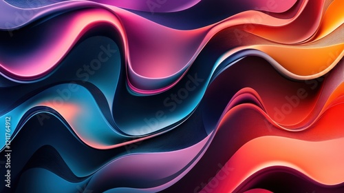 Abstract Colorful Waves Background
