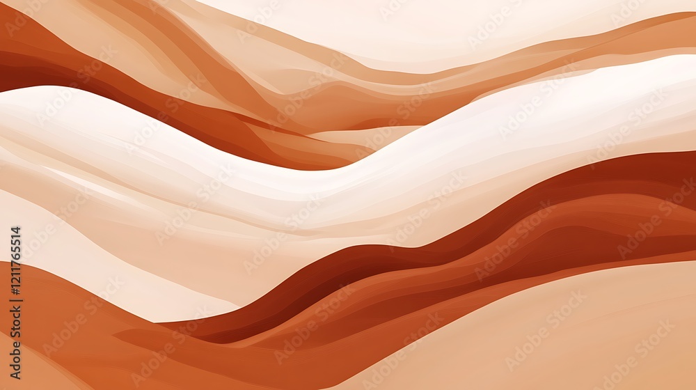 Obraz premium Abstract Brown and White Wave Pattern Design