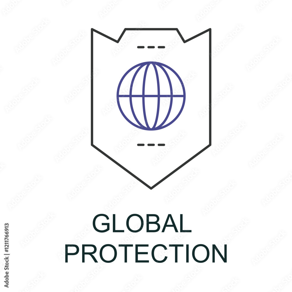 Global Protection Icon. Vector Icon Design Global Protection Icon. Vector Icon Design