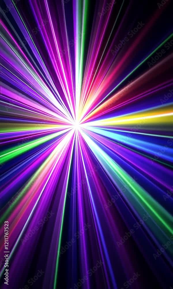 Abstract Purple Pink and Green Light Rays Background. Generative ai