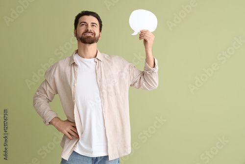 Handsome man with blank spe...
