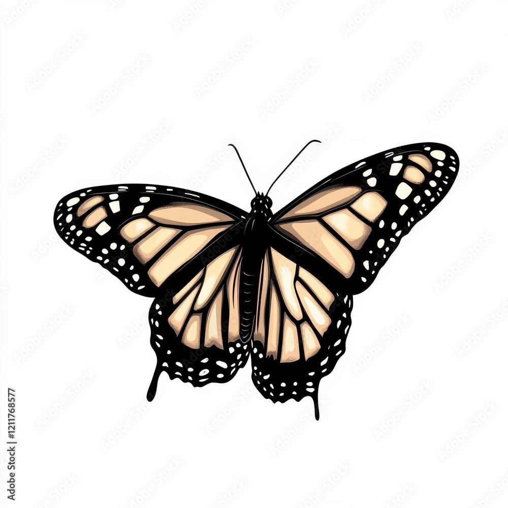 Fototapeta premium Elegant Monarch Butterfly Illustration