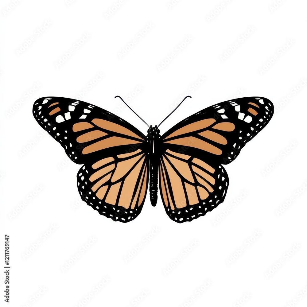 Fototapeta premium Orange Monarch Butterfly Illustration