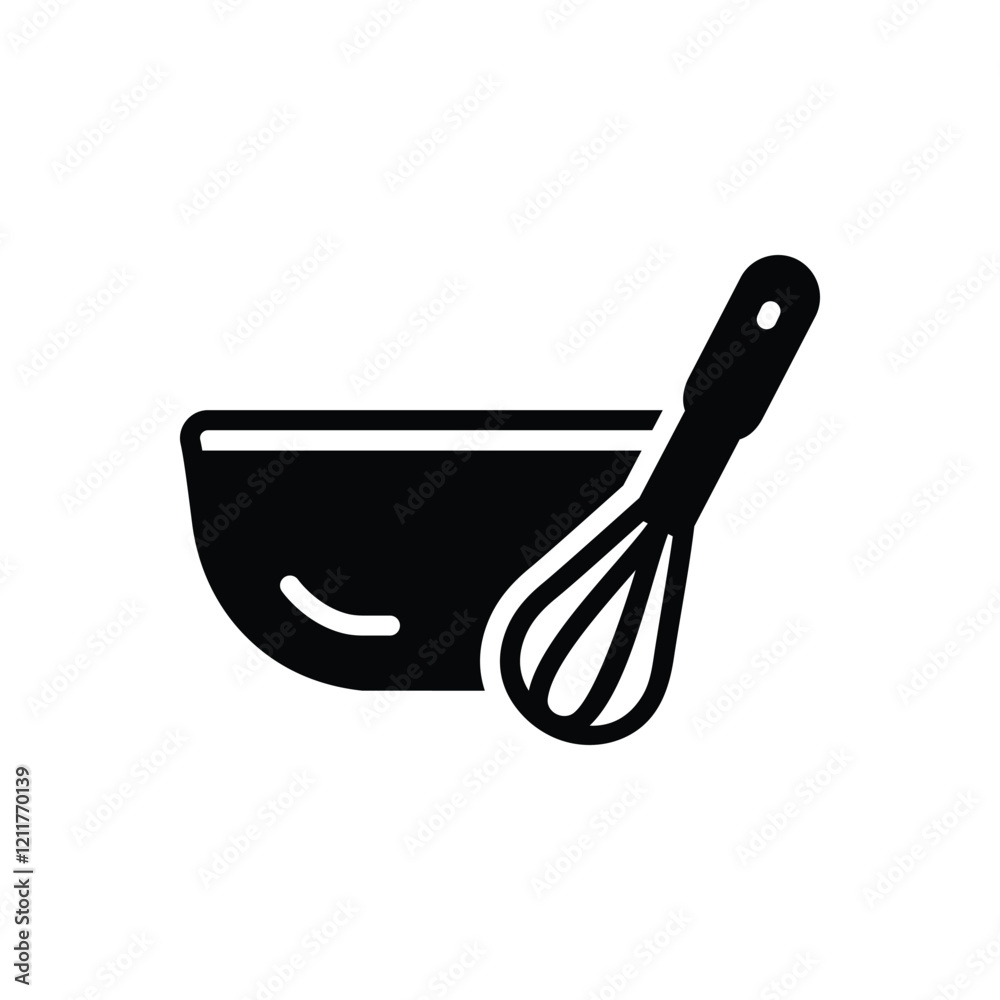 Black solid icon for mixing bowl Black solid icon for mixing bowl
