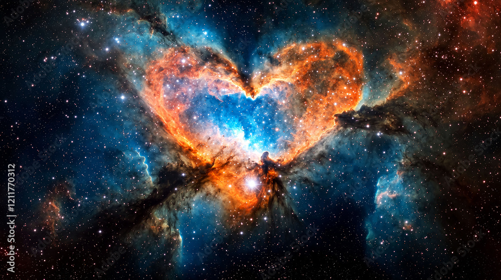 Cosmic Heart Nebula: A Stunning Celestial Dance of Stars and Gas Clouds in the Vast Universe Cosmic Heart Nebula: A Stunning Celestial Dance of Stars and Gas Clouds in the Vast Universe