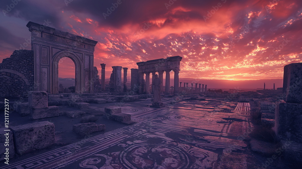 Fototapeta premium Mystical atmosphere Volubilis is imbued with the a_002
