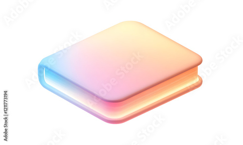 Pastel book icon, digital, gradient, app, interface, background