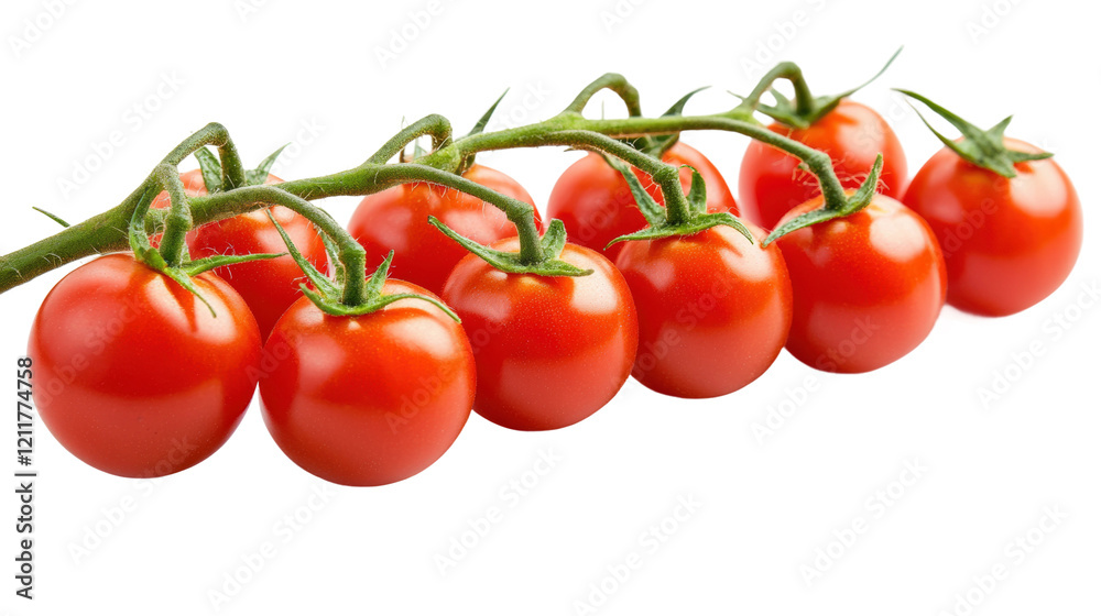 Fresh vine-ripened tomatoes ready for harvest in a home garden setting isolated on transparent background Fresh vine-ripened tomatoes ready for harvest in a home garden setting isolated on transparent background
