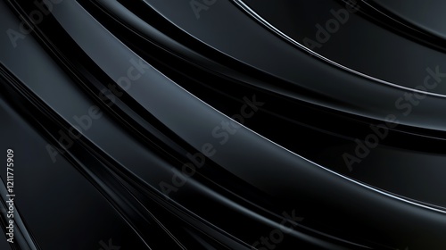 Black and Smooth Abstract Hexagonal Background for Sleek and Modern Design Applications