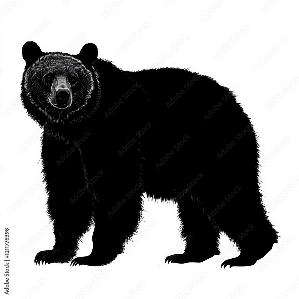 Fototapeta premium Majestic black bear silhouette.