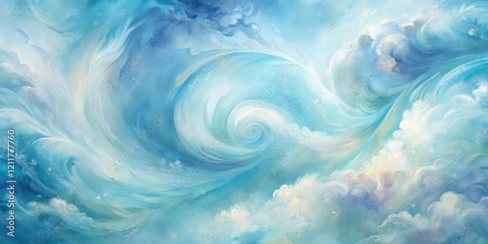 Whimsical Sky A Serene Abstract Painting of Swirling Clouds and Celestial Light Whimsical Sky A Serene Abstract Painting of Swirling Clouds and Celestial Light