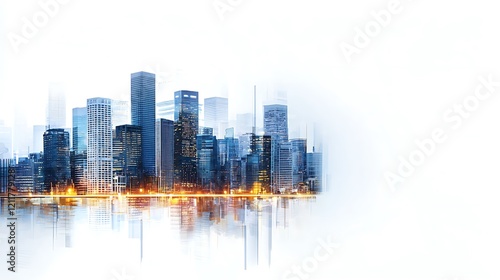 A bridge connecting two financial districts symbolizing economic collaboration