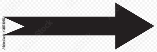 Straight pointed arrow icon. Black arrow pointing to the right. Black direction pointe. Eps 10.