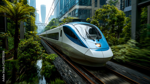 High-Speed Rail in Modern City: A Journey Through Urban Greenery