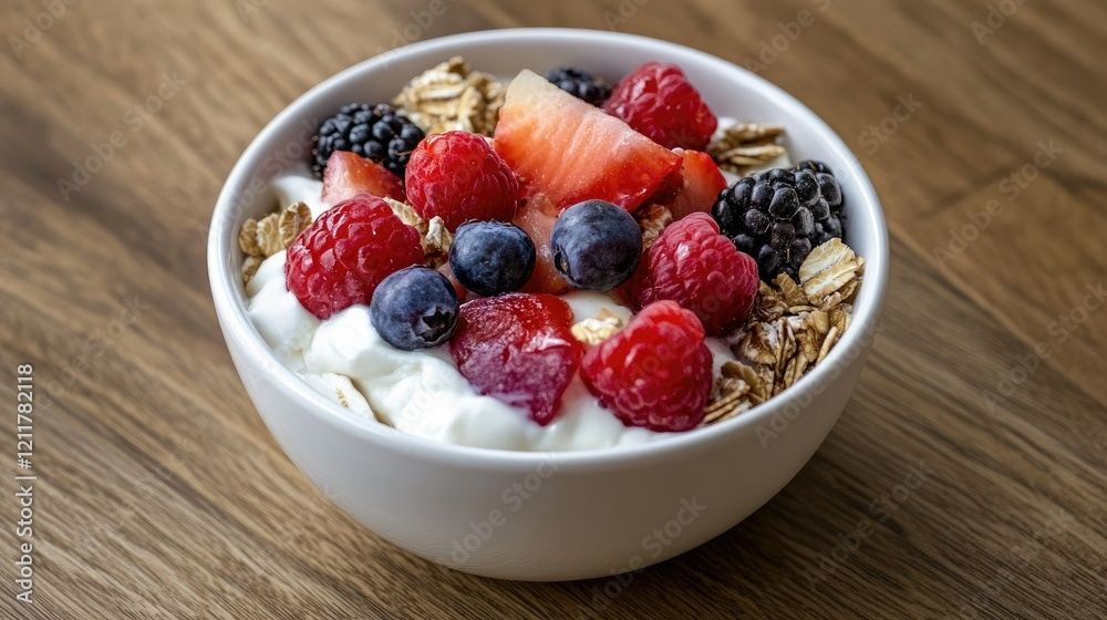 Bowl of yogurt and fruit muesli Bowl of yogurt and fruit muesli