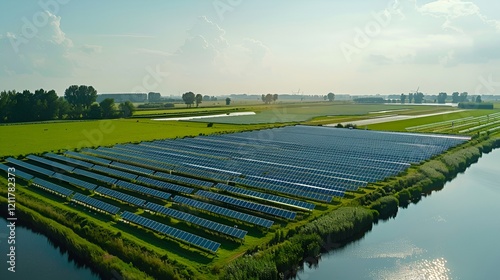 Workers at Solar Park stroll among the rows of Solr PNLs. photo