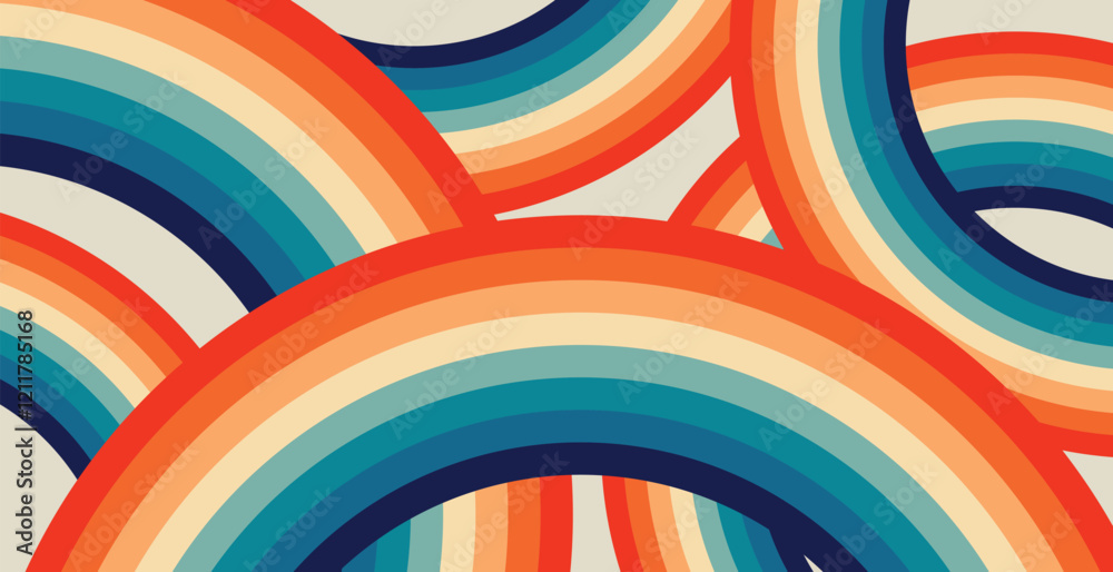 Obraz premium retro multicolor round background design 