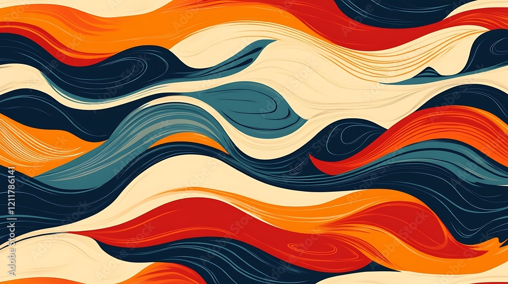 Fototapeta premium Bold Abstract Wave Forms with Smooth Flowing Motion