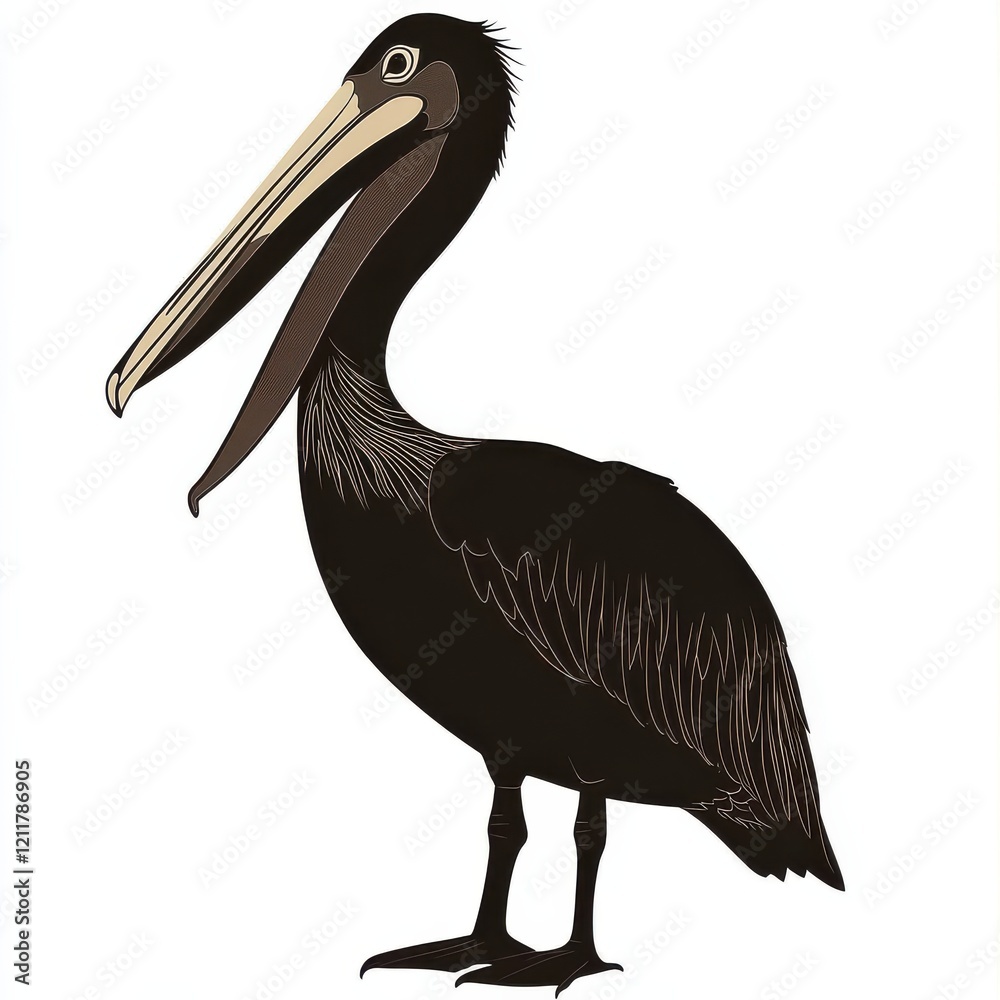 Fototapeta premium Brown Pelican illustration.