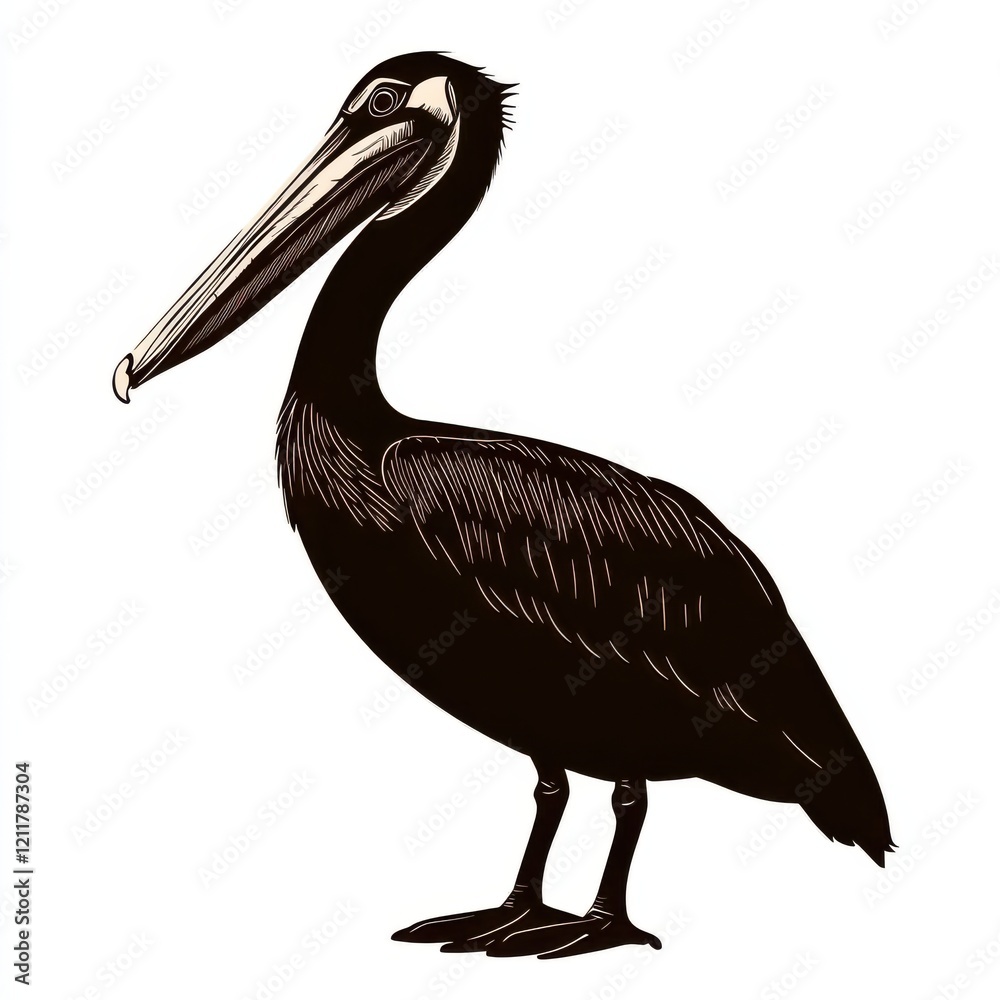 Fototapeta premium Brown Pelican Silhouette