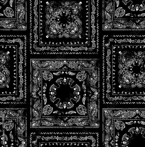 Foto seamless paisley pattern with trend colors for bed linen
