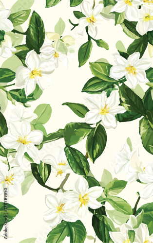 beautiful pattern of  jasmine flowers