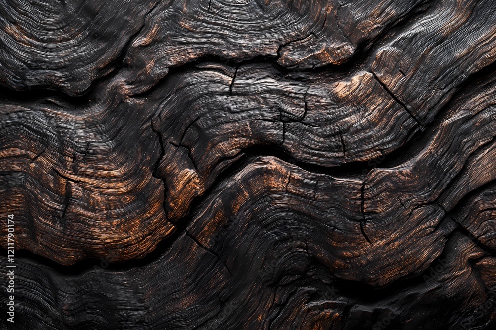 Naklejka premium Dark Wood Grain Abstract Texture Background