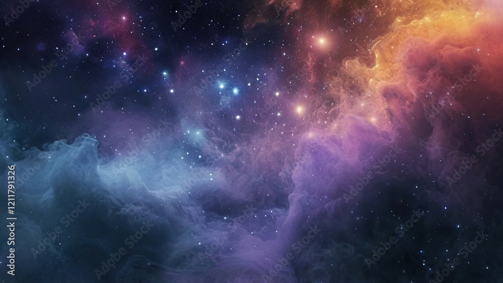 Fototapeta premium Cosmic Nebula, Starfield, Galactic Clouds, Space Background, Universe Exploration