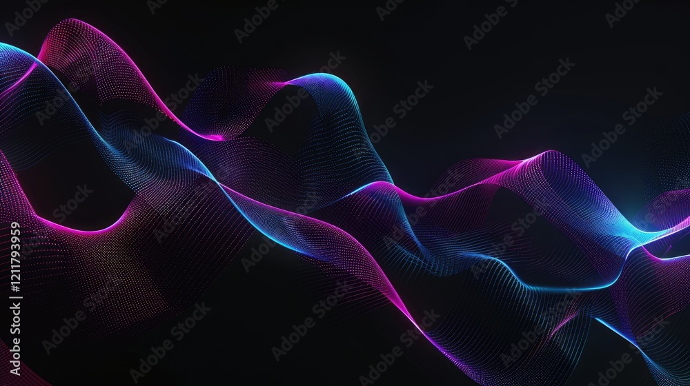 Abstract waves in vibrant colors create a dynamic visual effect against a dark background. Abstract waves in vibrant colors create a dynamic visual effect against a dark background.