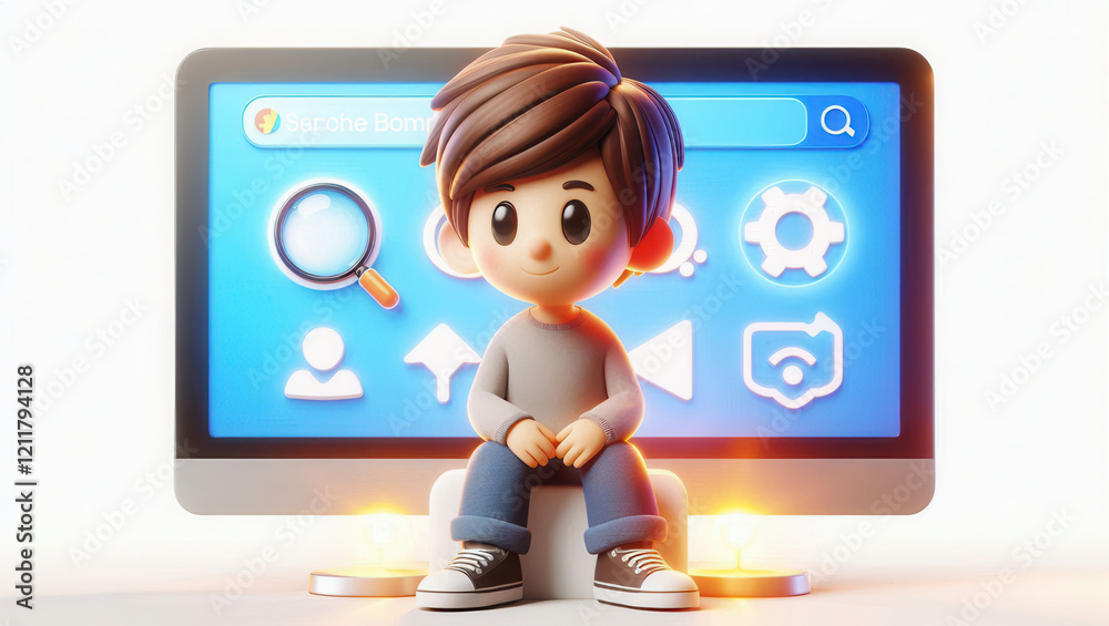 Bright 3d animated home office interactive digital learning from a child's perspective Bright 3d animated home office interactive digital learning from a child's perspective