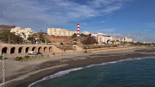 Faro Maritimo de Adra, Almería en el Mar Mediterráneo