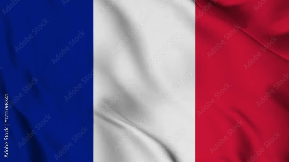 waving texture flag of french. Seamless looping time-lapse virtual 4k video animation background waving texture flag of french. Seamless looping time-lapse virtual 4k video animation background
