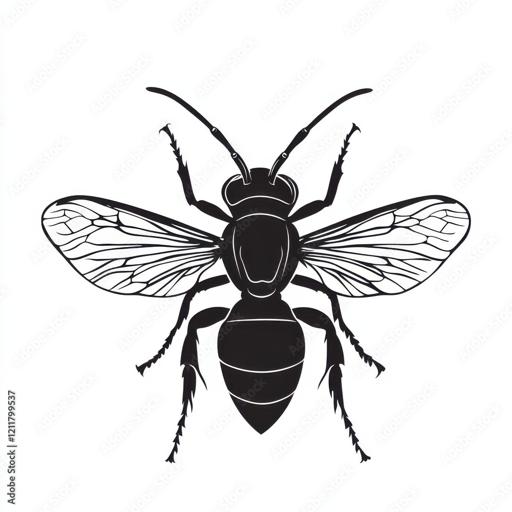 Stylized Wasp Illustration Stylized Wasp Illustration
