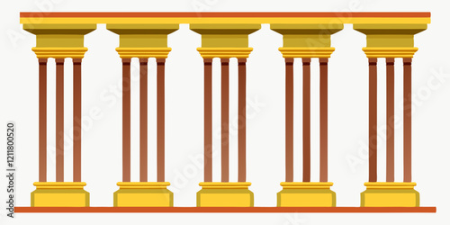 Greek Columns Set: Classical Architecture Design Elements.