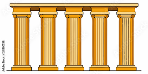 Greek Columns Set: Classical Architecture Design Elements.