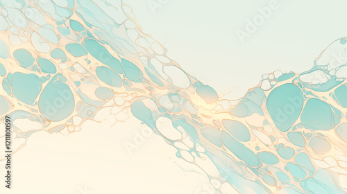 fluid abstract design with intermingling colors and forms, simulating the organic flow of natural elements